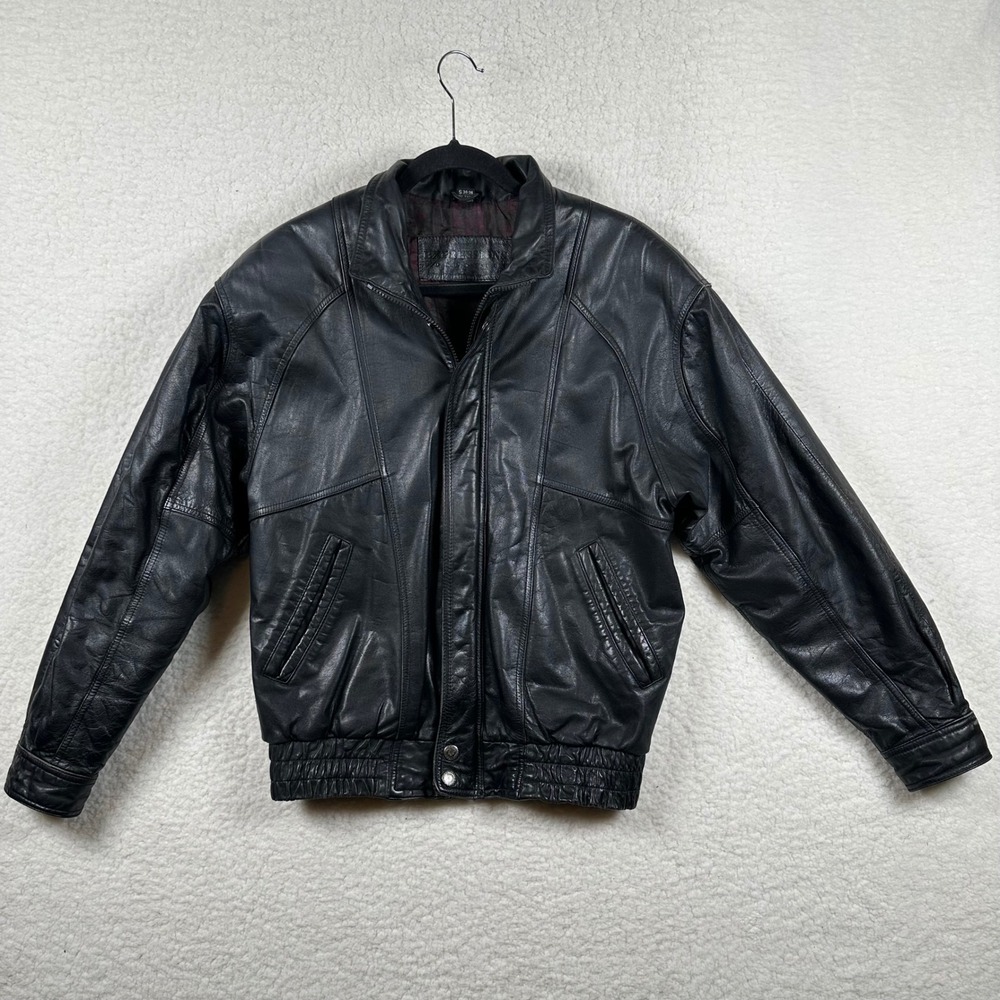 Vintage Wilsons Leather Expressions Bomber Jacket Mens S 34-36 Grunge Moto Korea